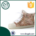 señora impermeable decoración flores talón plano amarillo claro zapatos de PVC botines D-615